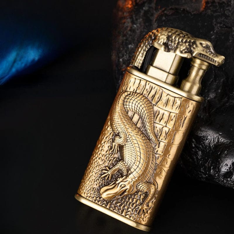 ALDO Home & Kitchen>Ashtray Private Collection Deasigner Three-Dimensional Relief Crocodile Lighter Gift Smoking Accessories