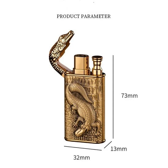 ALDO Home & Kitchen>Ashtray Private Collection Deasigner Three-Dimensional Relief Crocodile Lighter Gift Smoking Accessories