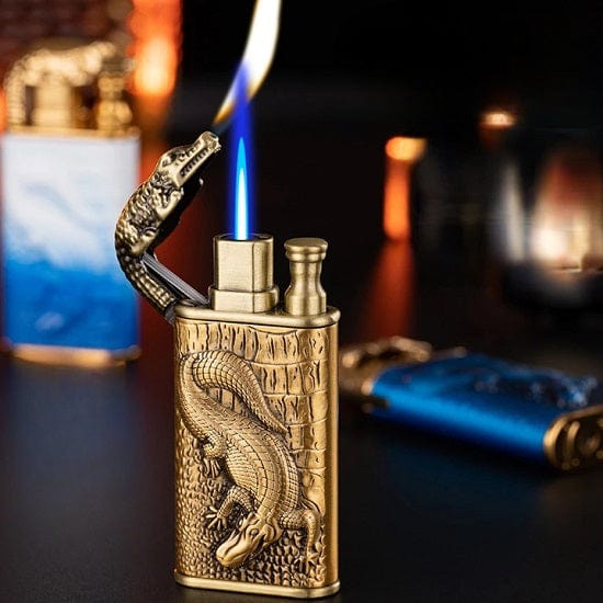 ALDO Home & Kitchen>Ashtray Private Collection Deasigner Three-Dimensional Relief Crocodile Lighter Gift Smoking Accessories