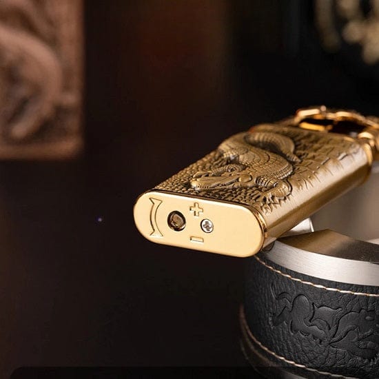 ALDO Home & Kitchen>Ashtray Private Collection Deasigner Three-Dimensional Relief Crocodile Lighter Gift Smoking Accessories