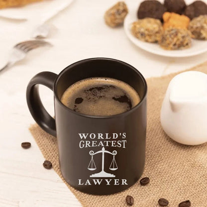 ALDO Home & Kitchen>Cups, Mugs, & Saucers World's Greatest Lawyer Ever 11oz Black Ceramic Coffee Tea Funny Cup