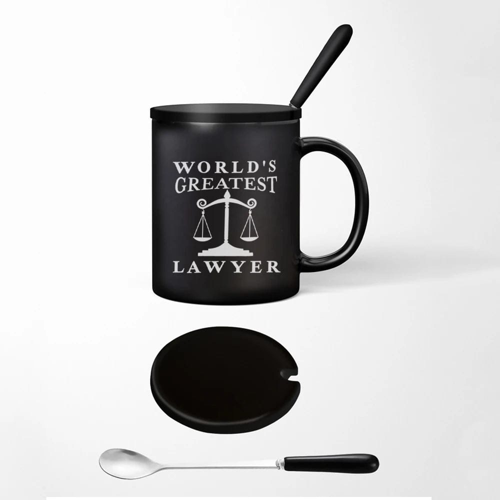 ALDO Home & Kitchen>Cups, Mugs, & Saucers World's Greatest Lawyer Ever 11oz Black Ceramic Coffee Tea Funny Cup