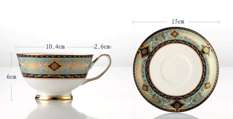 ALDO Home & Kitchen>Dinner Set New / Porcelain Royal Classic Coffee and Tea Set Baroque Style Art Hand Made Fine Porcelain 24 Karat  Gold Plated For Six  Person Comes in the Gift Box