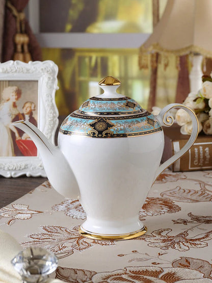 ALDO Home & Kitchen>Dinner Set New / Porcelain Royal Classic Coffee and Tea Set Baroque Style Art Hand Made Fine Porcelain 24 Karat  Gold Plated For Six  Person Comes in the Gift Box