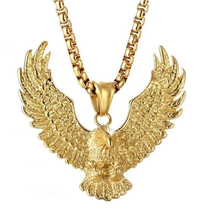 ALDO Jewelry American Golden Eagle Wing Patriotic Pendant Necklace for Men  amd Woman