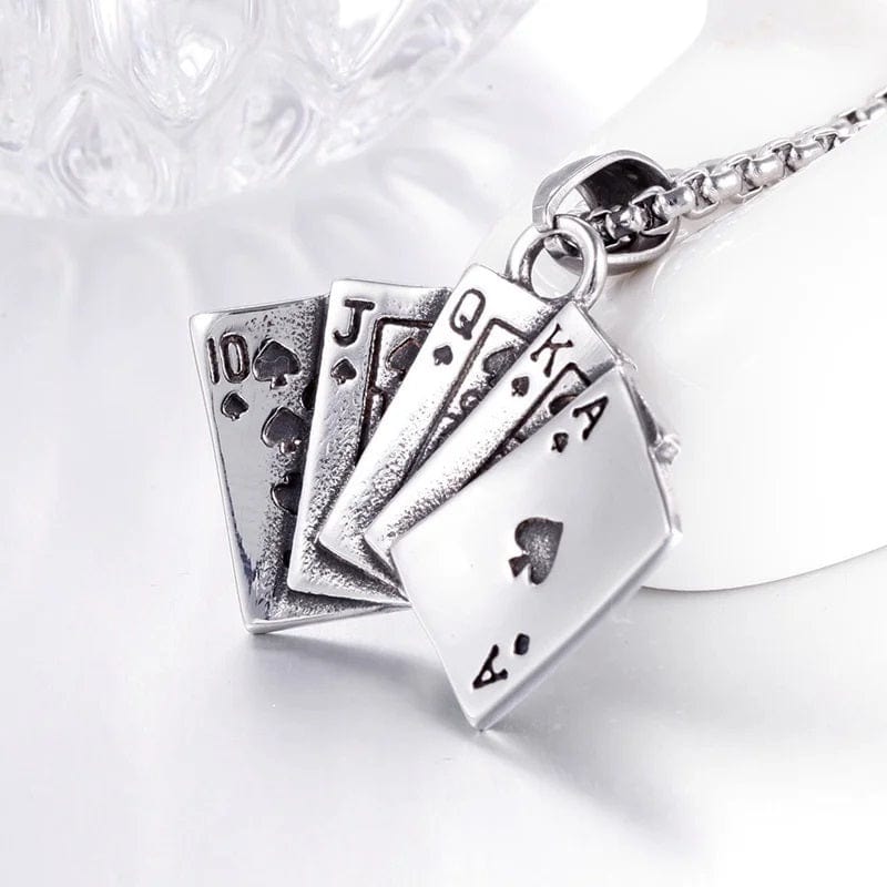 ALDO Jewelry Playing Cards Good Luck and Fortune For Players Pendant Necklace for Man and Woman