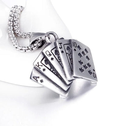 ALDO Jewelry Playing Cards Good Luck and Fortune For Players Pendant Necklace for Man and Woman