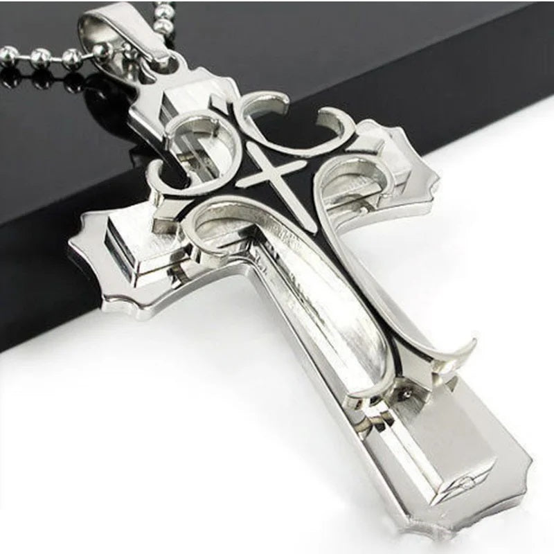 ALDO Jewelry Silver Ambasador Cross Amulet Pendant Necklace for Men