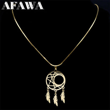 ALDO Jewelry Yoga Tree Necklace Dreamcatcher Moon Pendant For Good Health Great Fortune for Woman