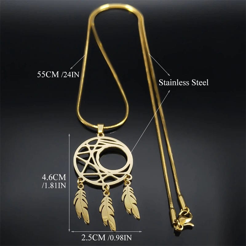 ALDO Jewelry Yoga Tree Necklace Dreamcatcher Moon Pendant For Good Health Great Fortune for Woman