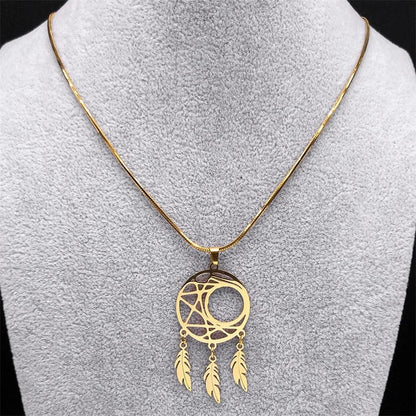 ALDO Jewelry Yoga Tree Necklace Dreamcatcher Moon Pendant For Good Health Great Fortune for Woman