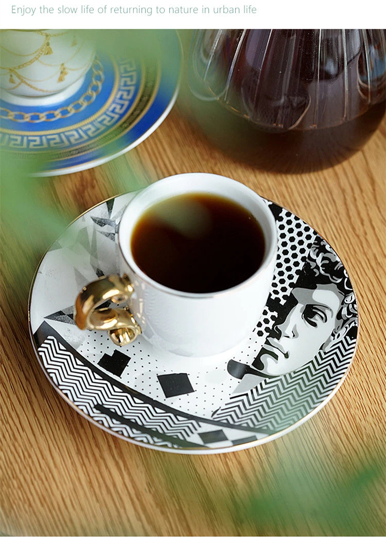 ALDO ‎> Kitchen & Dining > Tableware > Dinnerware French Style Dior"Amie Cofee and Tea Luxury Porcelain 24 arat Gold Plated Set