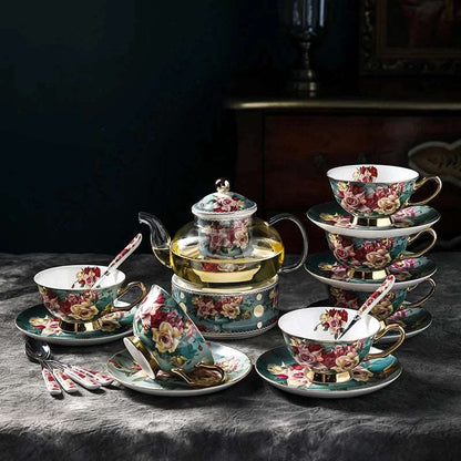 ALDO ‎> Kitchen & Dining > Tableware > Dinnerware Six / porcelain / New British Style Coffee and Tea Luxury Porcelain 24 karat Gold Plated Set