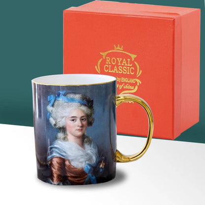 ALDO Kitchen & Dining > Tableware > Drinkware A-piece set Royal Classic Luxury Premium Oil Painting Tea Coffee Mugs 24 K Gold Plated Bone China Porcelain