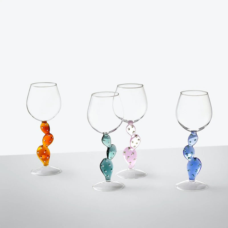 ALDO Kitchen & Dining > Tableware > Drinkware Cactus Fun Glasses for Wine, Cocktails, Champagne Party and Home Bar