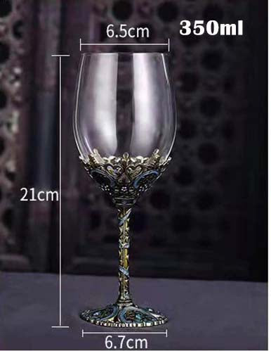 ALDO Kitchen & Dining > Tableware > Drinkware Custom Made Vintage Enamel Lead Free Crystal Goblet Wine Glasses and Wine Decanter