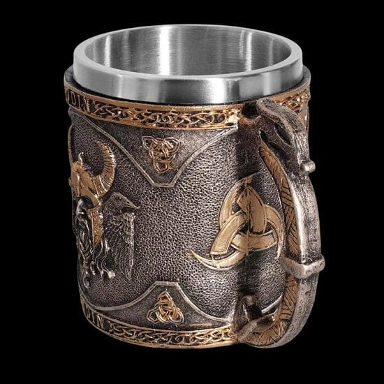 ALDO Kitchen & Dining > Tableware > Drinkware Medieval  Viking 450ml/ 15.3oz  Resin Stainless Steel Beer Cofee  Mug