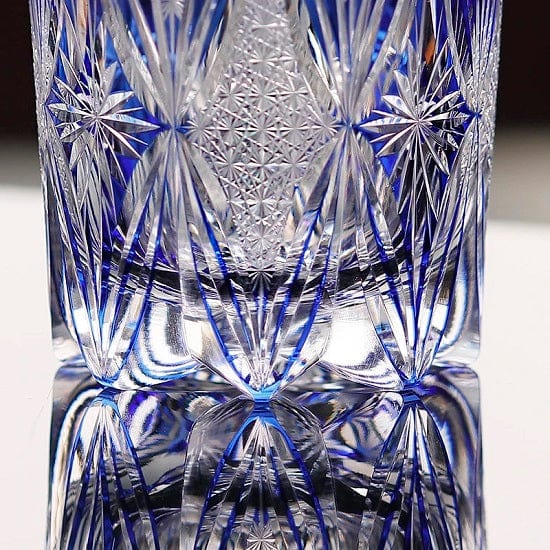 ALDO Kitchen & Dining > Tableware > Drinkware Private Collection Blue Lagune Japanese Edo Kiriko Crystal Hand Cut Whiskey Crystal Glass