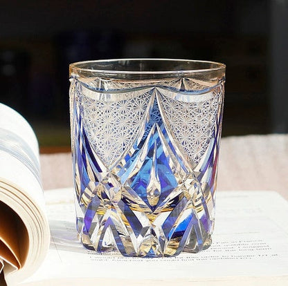 ALDO Kitchen & Dining > Tableware > Drinkware Private Collection Hand Cut Floral Pattern Edo Kiriko Japanese Style Whisky Crystal Glass