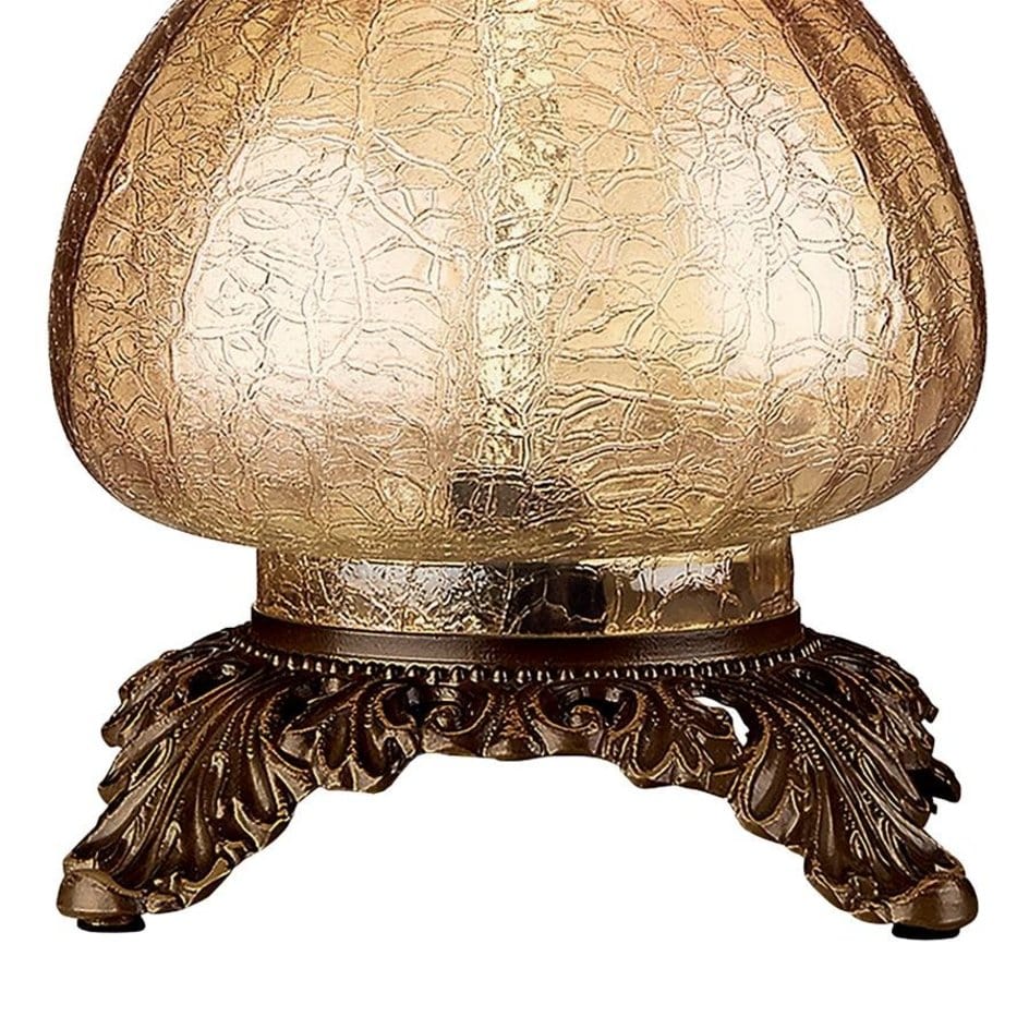 ALDO Lighting > Lamps 8"Wx8"Dx16.5"H. 4 lbs. / New / Glass Victorian Style Rose  Hurricane Table Lamp