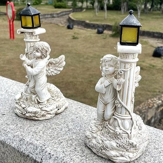 ALDO Lighting > Lighting Fixtures > Ceiling Light Fixtures 3.6" Inches  Round Bowl x 21.65" Cord length Inches / new / metal Garden Outdoor Landscape Solar Lighting Angel with Roman Column