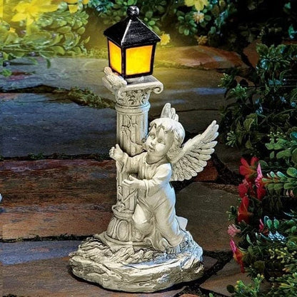 ALDO Lighting > Lighting Fixtures > Ceiling Light Fixtures 3.6" Inches  Round Bowl x 21.65" Cord length Inches / new / metal Garden Outdoor Landscape Solar Lighting Angel with Roman Column