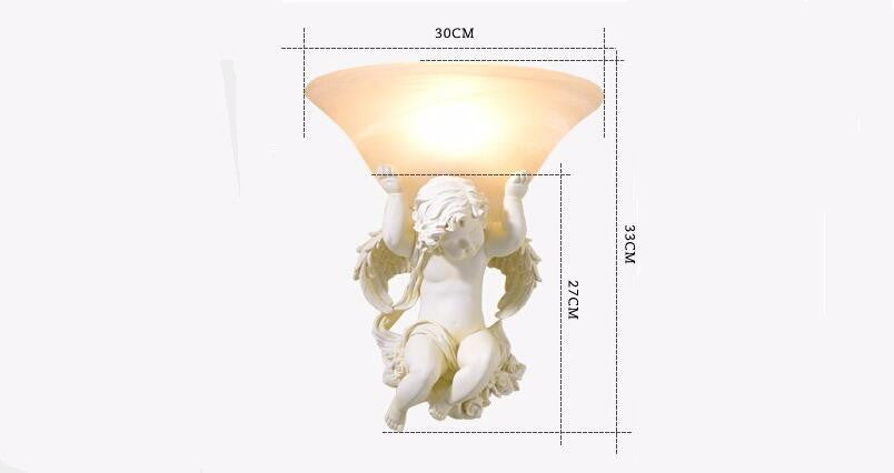 ALDO Lighting > Lighting Fixtures > Ceiling Light Fixtures Angels Statue Sculptural Electric Wall LED 3 Colors Lamp Sconce