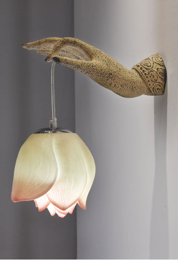 ALDO Lighting > Lighting Fixtures > Ceiling Light Fixtures Lotus Style Sculptural Wall LED Bulb Lamp Sconce