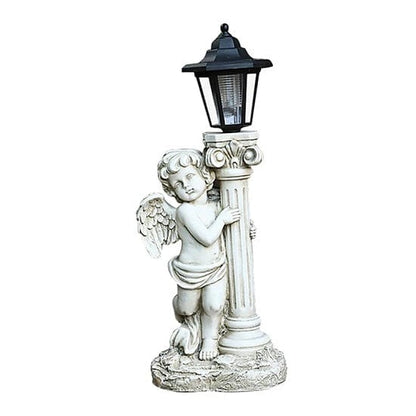 ALDO Lighting > Lighting Fixtures > Ceiling Light Fixtures Outdoor Courtyard Patio Lamps Angel Statue with Roman Pillar