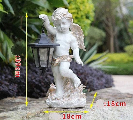 ALDO Lighting > Lighting Fixtures > Ceiling Light Fixtures Outdoor Garden  Courtyard Sculpture Angel Carrying Solar Lamp