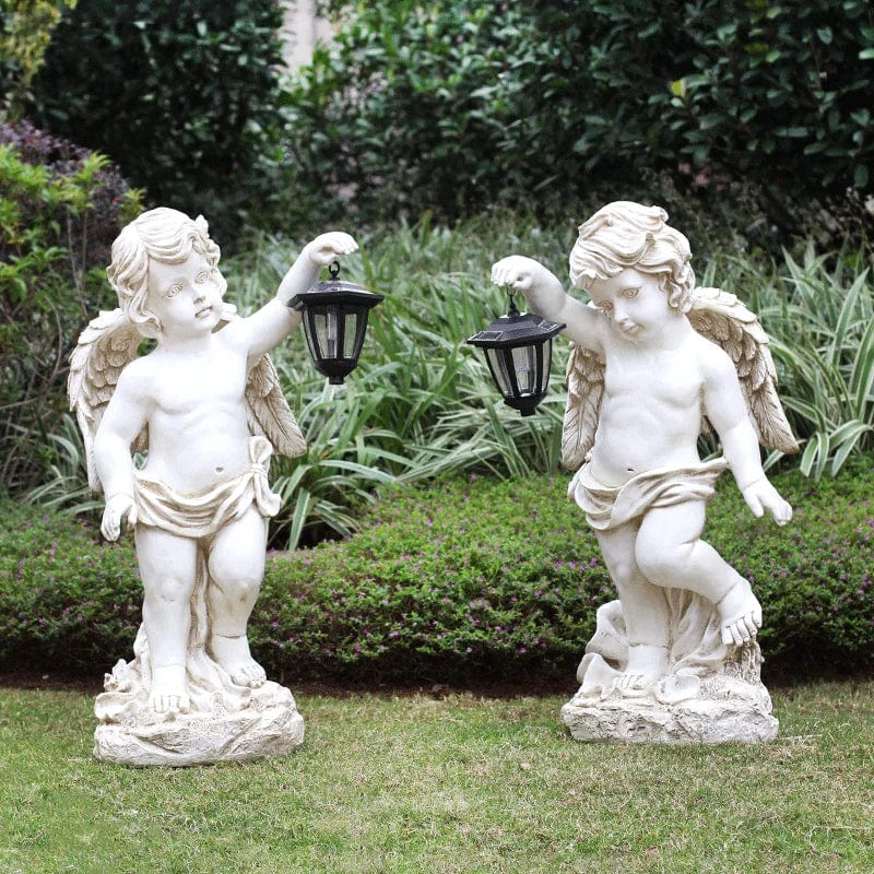 ALDO Lighting > Lighting Fixtures > Ceiling Light Fixtures Outdoor Garden  Courtyard Sculpture Angel Carrying Solar Lamp