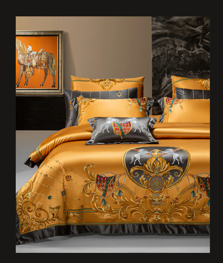 ALDO Linens & Bedding > Bedding > Duvet Covers Luxury Spanish Royal Style Egyptian Cotton Duvet Bedding Set with Embroidery