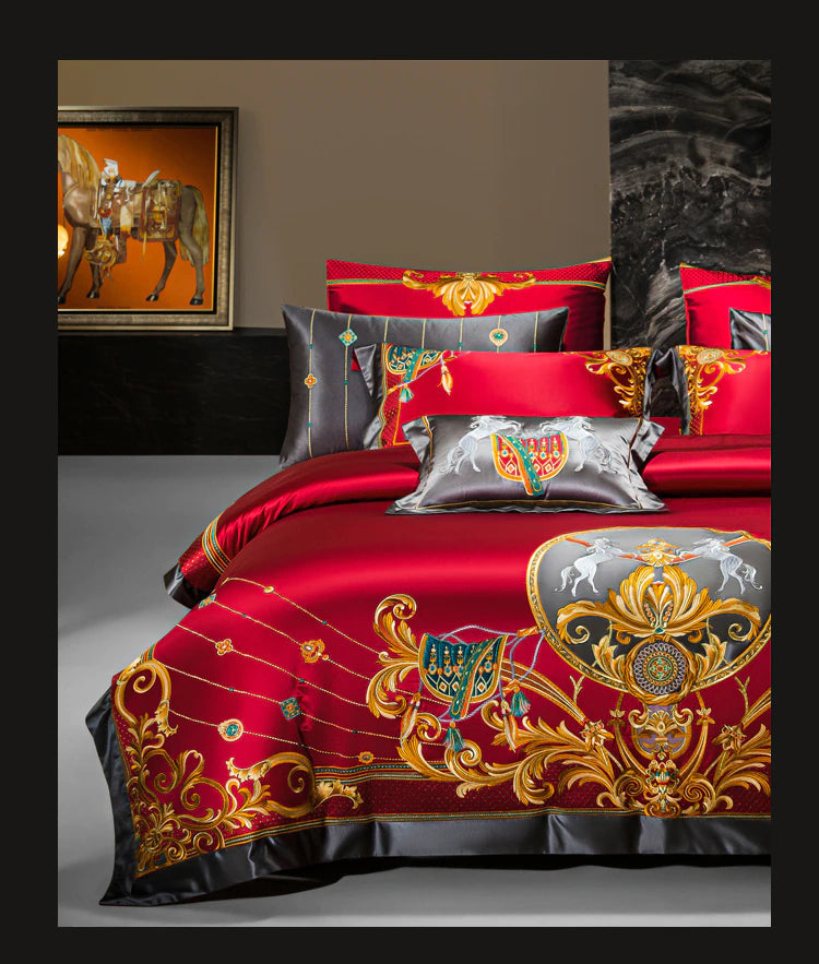 ALDO Linens & Bedding > Bedding > Duvet Covers Luxury Spanish Royal Style Egyptian Cotton Duvet Bedding Set with Embroidery