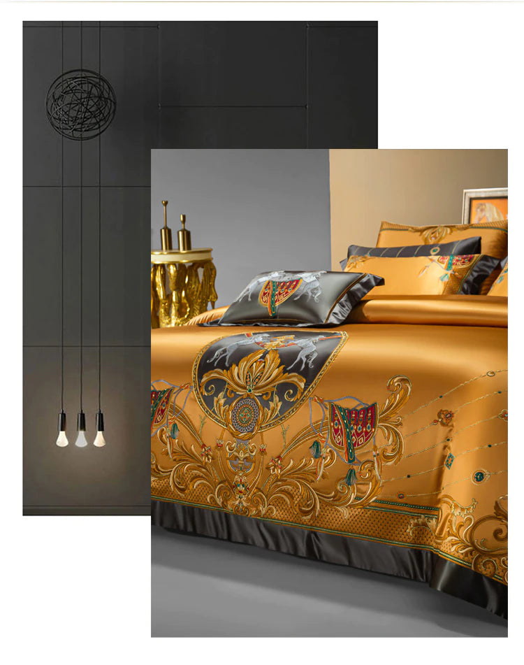 ALDO Linens & Bedding > Bedding > Duvet Covers Luxury Spanish Royal Style Egyptian Cotton Duvet Bedding Set with Embroidery