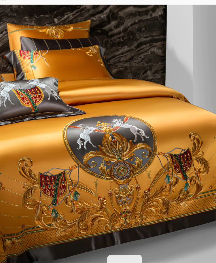 ALDO Linens & Bedding > Bedding > Duvet Covers Luxury Spanish Royal Style Egyptian Cotton Duvet Bedding Set with Embroidery