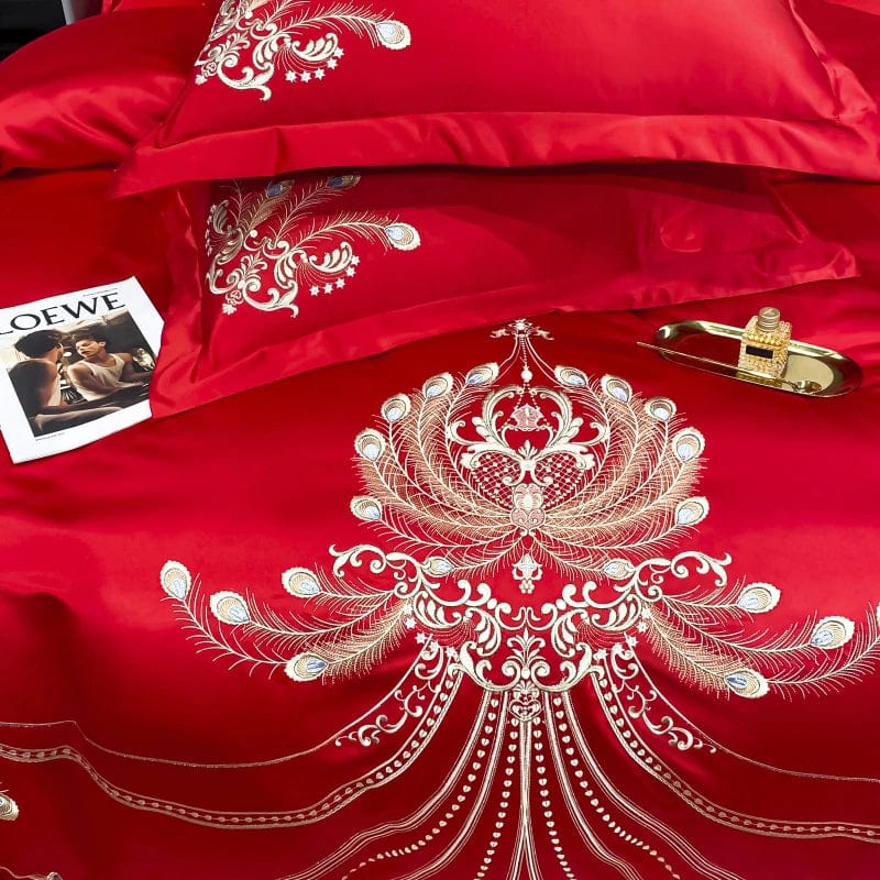 ALDO Linens & Bedding > Bedding > Duvet Covers Victorian Royal Style Luxury Duvet Egyptian Cotton Embroidery Cotton 4 Pic Bedding Set