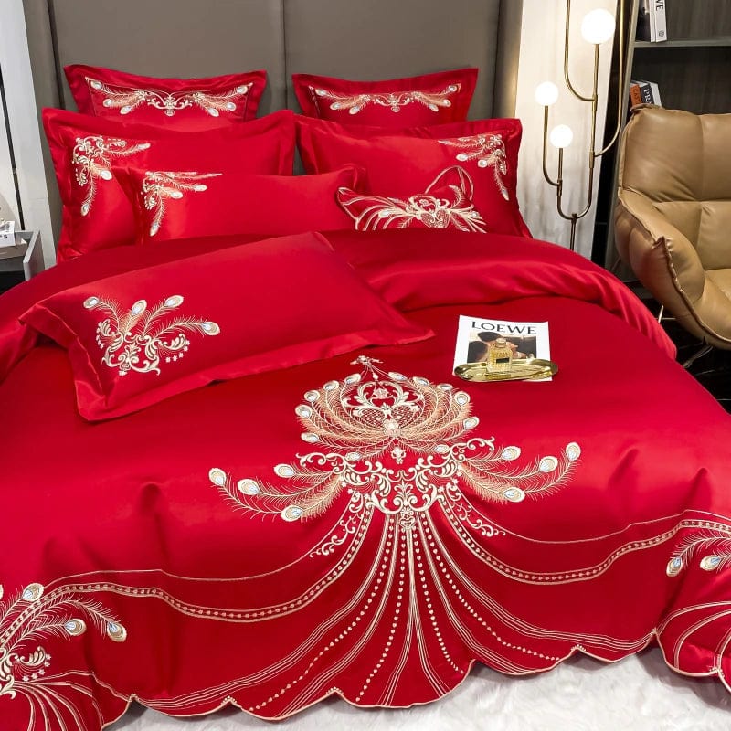 ALDO Linens & Bedding > Bedding > Duvet Covers Victorian Royal Style Luxury Duvet Egyptian Cotton Embroidery Cotton 4 Pic Bedding Set