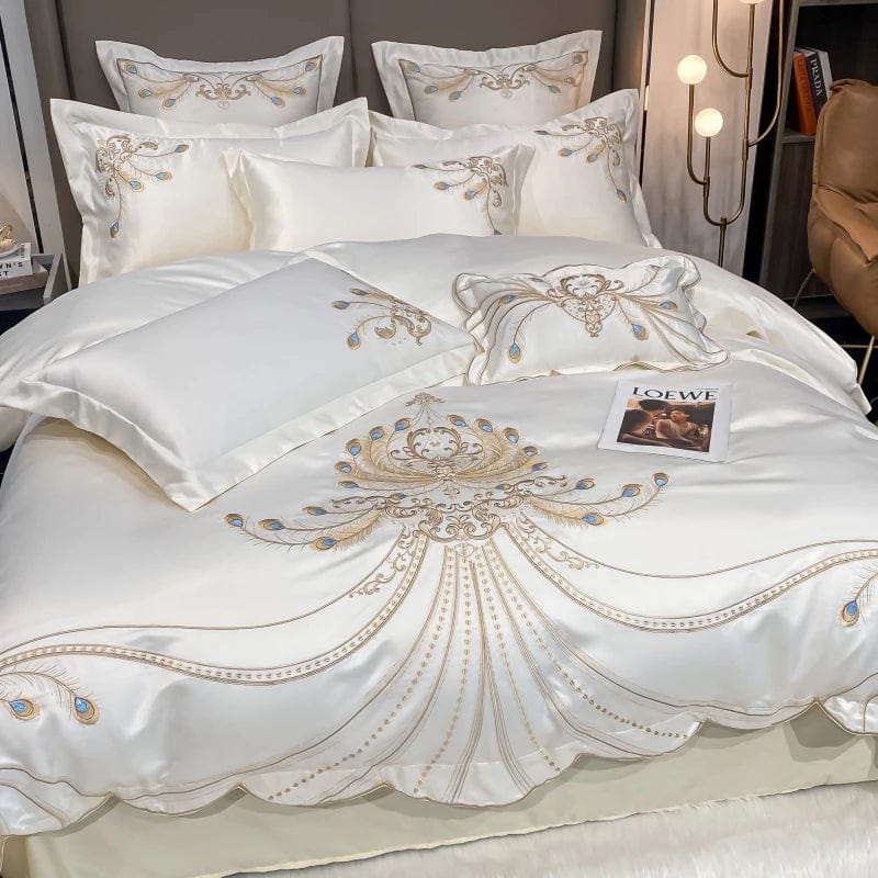 ALDO Linens & Bedding > Bedding > Duvet Covers Victorian Royal Style Luxury Duvet Egyptian Cotton Embroidery Cotton 4 Pic Bedding Set