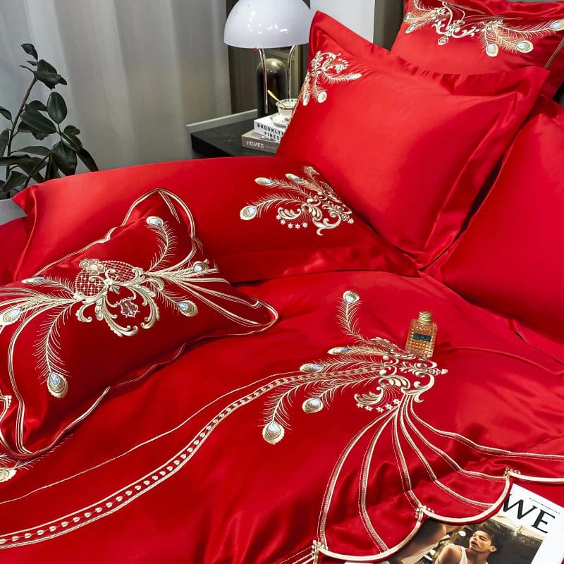 ALDO Linens & Bedding > Bedding > Duvet Covers Victorian Royal Style Luxury Duvet Egyptian Cotton Embroidery Cotton 4 Pic Bedding Set