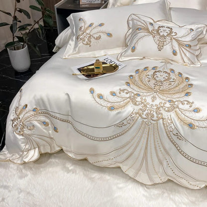 ALDO Linens & Bedding > Bedding > Duvet Covers Victorian Royal Style Luxury Duvet Egyptian Cotton Embroidery Cotton 4 Pic Bedding Set