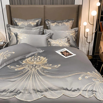 ALDO Linens & Bedding > Bedding > Duvet Covers Victorian Royal Style Luxury Duvet Egyptian Cotton Embroidery Cotton 4 Pic Bedding Set