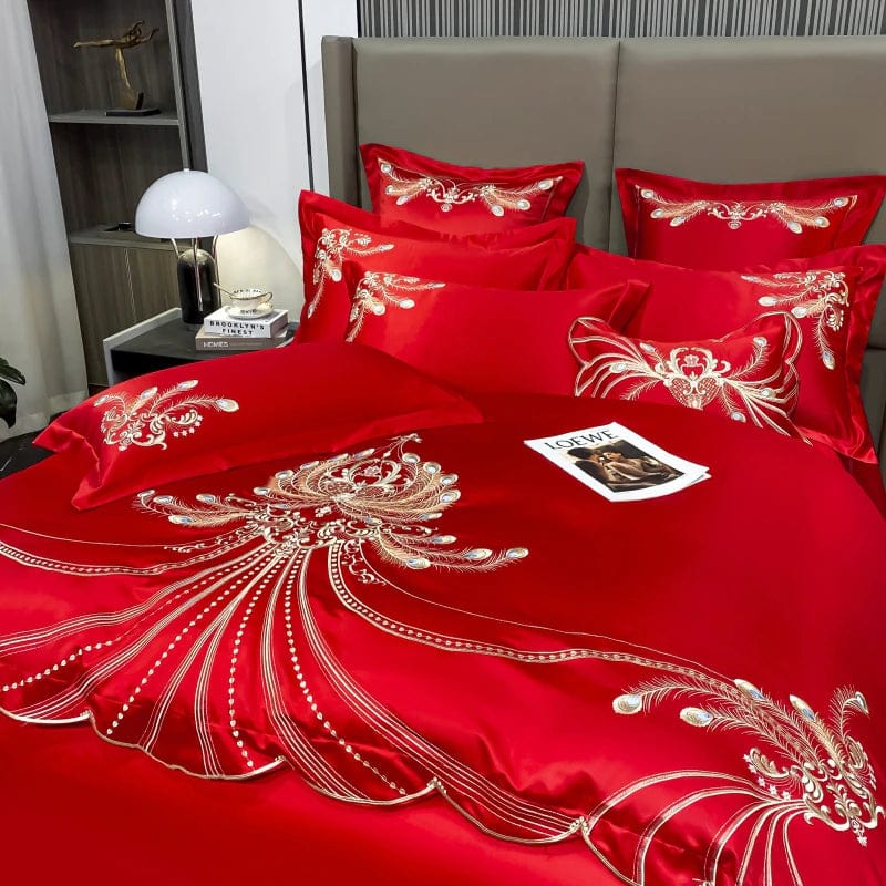 ALDO Linens & Bedding > Bedding > Duvet Covers Victorian Royal Style Luxury Duvet Egyptian Cotton Embroidery Cotton 4 Pic Bedding Set