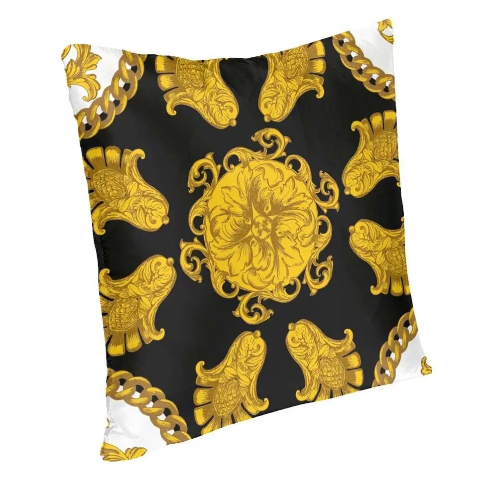 ALDO Linens & Bedding > Bedding > Pillowcases & Shams Versace Style Golden Lily with Luxury Ornament  Velvet Pillowcases