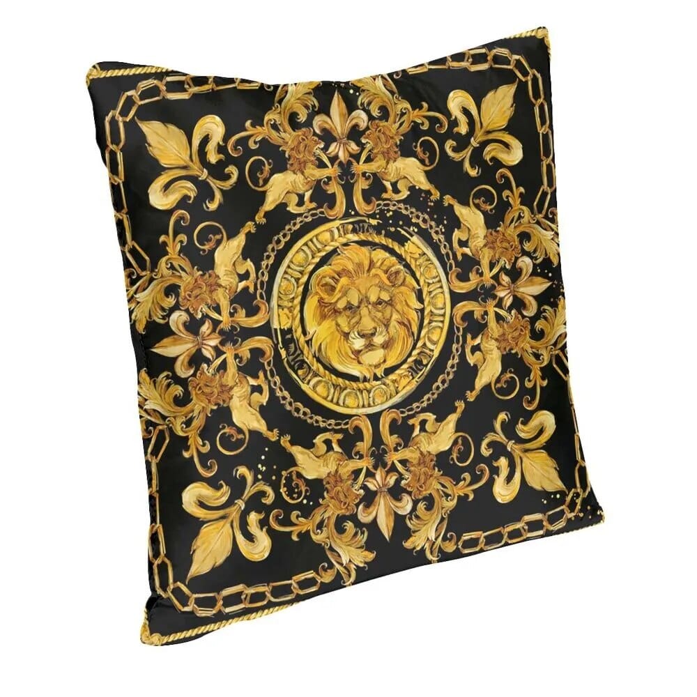 ALDO Linens & Bedding > Bedding > Pillowcases & Shams Versace Style Golden Lion with Damask Ornament Luxury Velvet Pillowcases