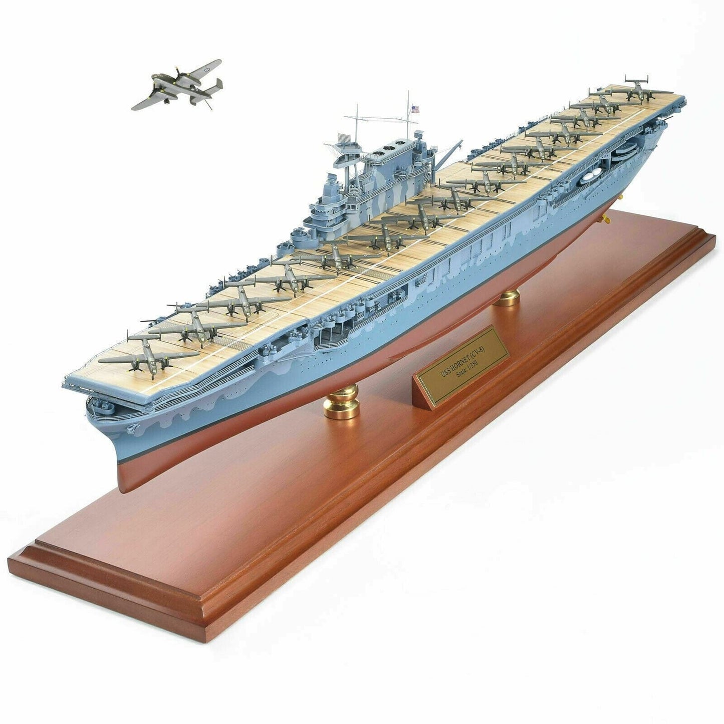 ALDO Military Ships Models US Navy Aircraft Carrier USS Hornet CV-8  Wood Model Military Ship Assembled