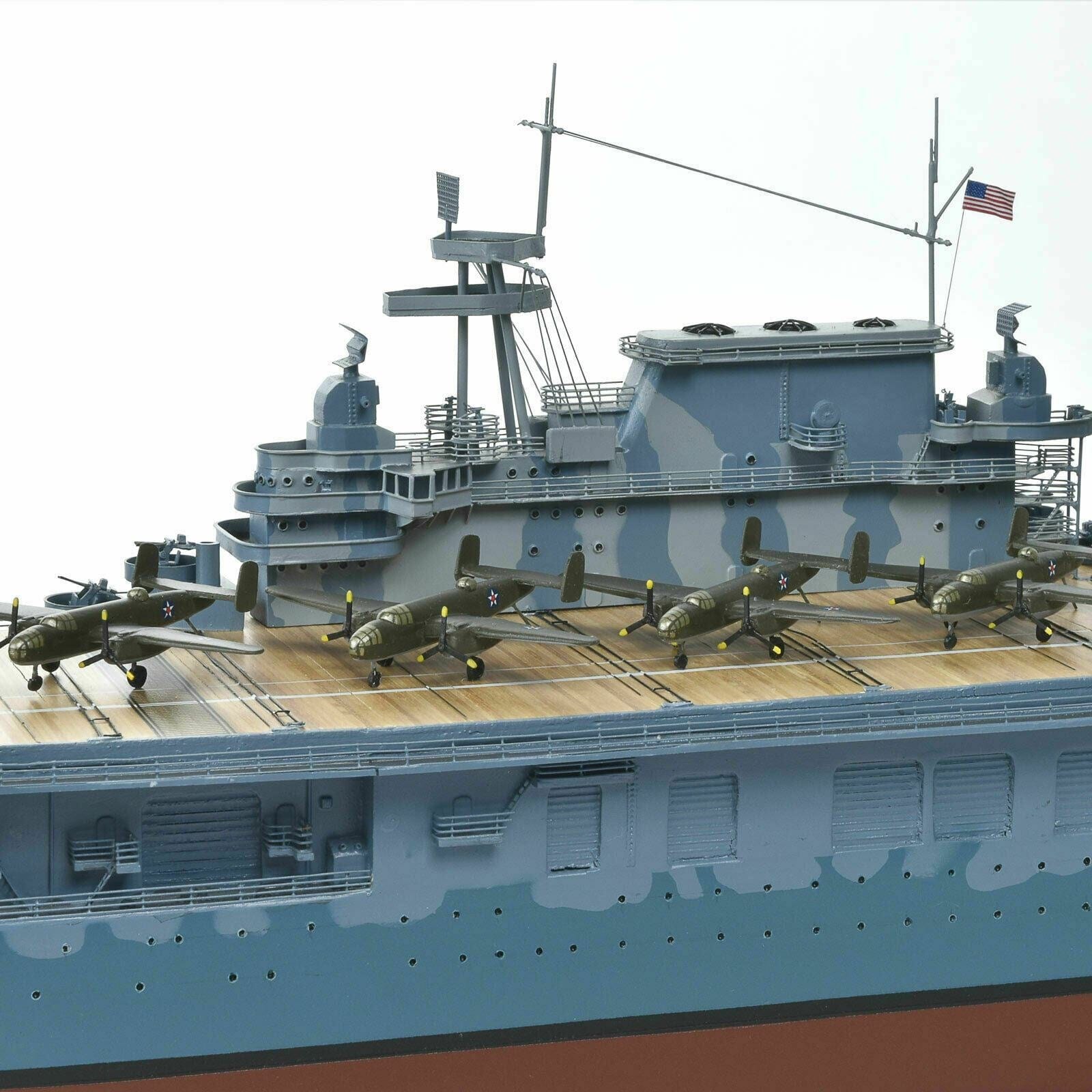 ALDO Military Ships Models US Navy Aircraft Carrier USS Hornet CV-8  Wood Model Military Ship Assembled