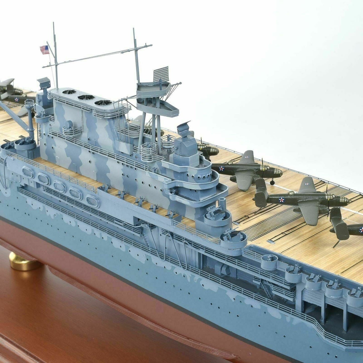 ALDO Military Ships Models US Navy Aircraft Carrier USS Hornet CV-8  Wood Model Military Ship Assembled