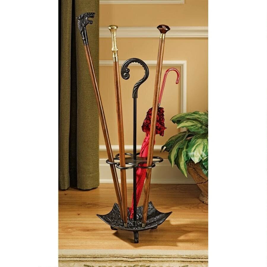 ALDO Parasols & Rain Umbrellas 13.5"Wx13.5"Dx31.5"H. 14 lbs. / NEW / foundry cast iron Victorian Style Foundry Cast Iron Walking Stick Holder