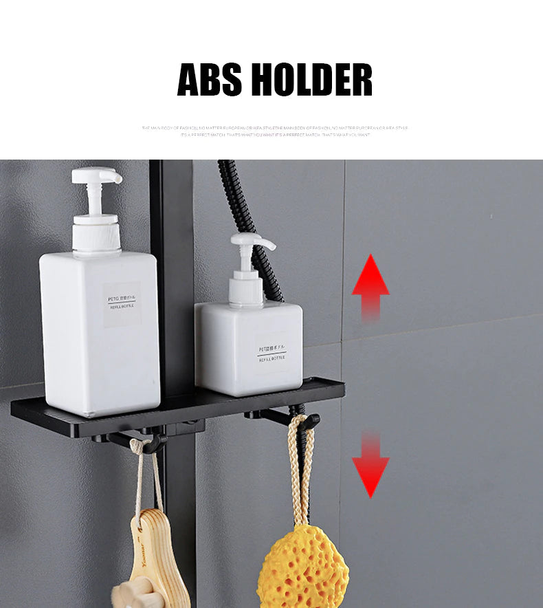 ALDO Plumbing > Plumbing Fixture Hardware & Parts > Shower Parts > Shower Heads Digital Bathroom Shower System with LED and Smart Thermostat Temperature Display Wall Mount Rainfall Head Faucet