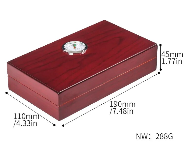 ALDO Smoking Accessories > Ashtrays Cigar Case Cuban Humidor 4pcs Portable Cigar Travel Meter Baked Lacquer Double Layer Cedar Wood